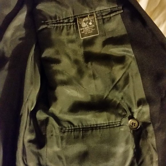 made in Canada, virgin wool, black sport coat - Picture 3 of 4